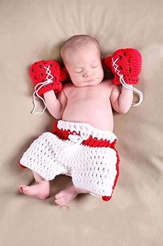 DAYAN Baby Boxing costume crochet knitting handwork Photo Photography Prop