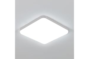 Comely Plafón LED Cuadrado 25 cm 32 W IP54 – Luz Blanca Fría 6500 K – Ideal para Baño, Cocina, Balcón o Pasillo
