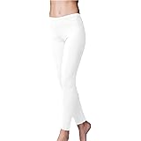 JADEA - Leggings Donna Lungo in Morbido Cotone Elasticizzato 4265- Colori Bianco Nero Grigio Blu