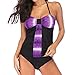 Produktbild Fearless Come Damen Badeanzug große Größen bis 5XL Badeanzug Feminine Drapierung und Farbverlauf Softcup-Büste Unterbrustband Vorderfutter Taille Strandkleidung