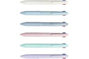 CIOUYAOS Zestaw 6 kolorowych długopisów, 4 w 1, chowany, wielokolorowy długopis, gładki długopis 0,5 mm, wielopak do biura, szkoły, studentów, dzieci, na prezent