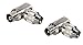 Produktbild TV Winkel-Stecker Set: 1 Stück Koax Stecker gewinkelt und 1 Stück Koax Kupplung gewinkelt; für Kabel TV, BK Anlagen; Vollmetall, vernickelt; schraubbar, Kein Löten