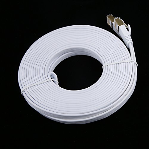 Cat7 RJ45 Ethernet flache Patch Netzwerk LAN NetzwerkkabelInternet Kabel Netzwerkkabel Vergoldet – 8m - 5