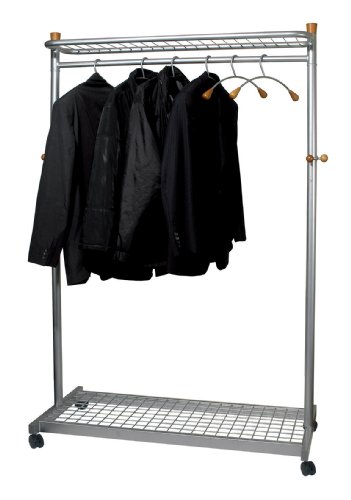 Alba Coat and Garment Rack Mobile Lockable Castors Capacity 40-50 Hangers W1140xD550xH1800mm Ref PMLUX6