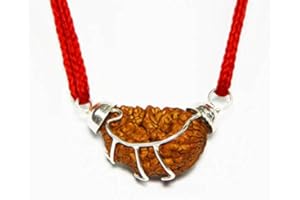 55Carat Choose Your Original Lab Certified Rudraksha 1 to 13 Mukhi Ganesha Gauri Shankar Silver Plated Pendant Astrological Shiva Jewelry for Men and Women