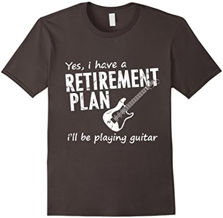 Men's Yes I Have A Retirement Plan I'll Be Playing Guitar T-shirt Medium Asphalt