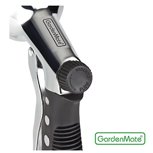 GardenMate® Gartenbrause Handbrause aus verchromtem Metall mit 7 Funktionen – massive Ausführung - 2