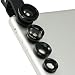 Produktbild First2savvv JTSJ-4N1-A01 schwarz Handy Universal 4 in 1 Clip Kamera Profiklasse Lens Kit (Fischauge, Weitwinkel, Makro-Objektiv und Barlow) für Apple iphone 6 plus iphone 6 &Nokia Lumia 530 Samsung Galaxy s5 mini&Motorola S, Shamu & Huawei Ascend G630, Mate 7 &Nokia Lumia 830 HTC Desire 620 320 HTC M9 Plus ONE E9 Nokia Lumia 640XL/ 640 Samsung Galaxy S6 S6 edge A5/ A3 Core Prime Sony Xperia M4 aqua/E4g HUAWEI Y3 Y625 Ascend G620S/ G620/Y520/Y221/G730 / Y600 MATE 7 MINI, HUAWEI MATE 7 Compact blackberry leap mit Brillentuch