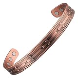 MagEnergy Copper Bracelet for Men Women,Pure Copper Bangle, Adjustable with 6 Powerful Magnets
