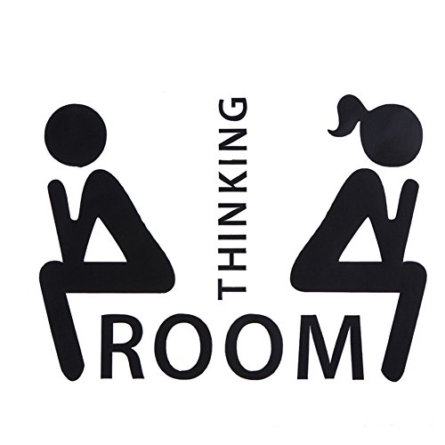 Demiawaking Wand-Paster Wandaufkleber Kreativ Sticker Aufkleber Wallpaper für Toilette Fenster Wand Hintergrund Dekoration DIY Cartoon "Thinking Room"