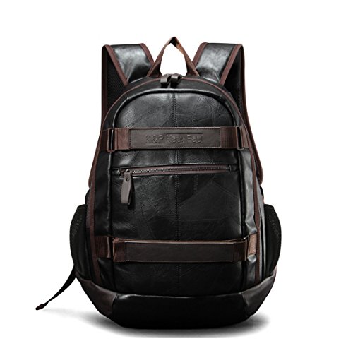 Preisvergleich Produktbild Maod rucksack herren business laptop backpack 15zoll schulrucksack jugendliche freizeit schultasche leder ranzen schule daypack (Braun 15.6)