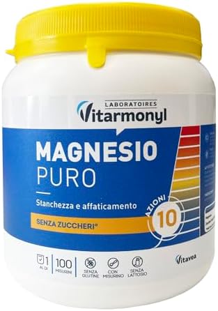 Vitarmonyl Magnesio Puro Polvere - Riduce la Stanchezza - 100 Misurini