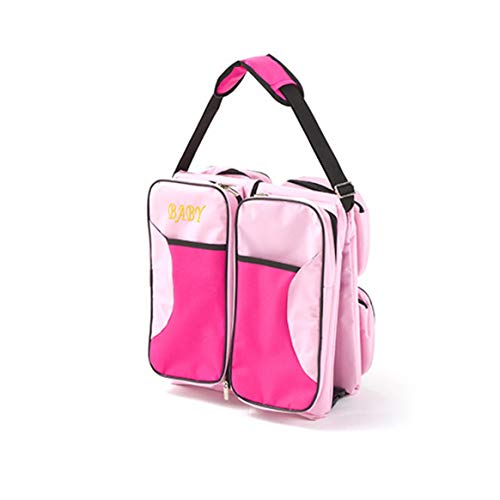 Preisvergleich Produktbild Multifunktionale Faltbare Mama Tasche Große Kapazität Universal Tragbare Reise Outdoor Klappbett Babybett Korb Wickeltaschen-Rosa