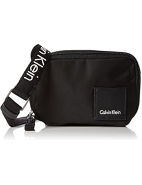 Calvin Klein Damen Fluid Small Crossbody Umhängetasche, Schwarz (Black/001), 8 x 12 x 18 cm