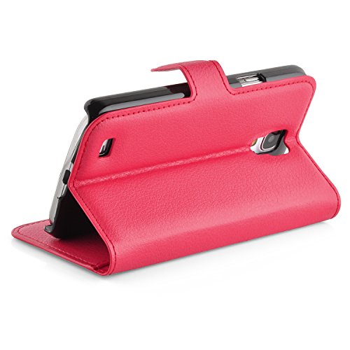 Cadorabo – Book Style Hülle für Samsung Galaxy S4 ACTIVE (I9295) – Case Cover Schutzhülle Etui Tasche mit Standfunktion und Kartenfach in KARMIN-ROT - 3