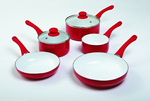 7 Piece Cookware Pan Set- Red