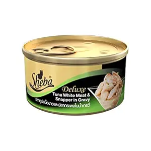 Fins Fur and Feathers Sheba Deluxe Cat Food (4 Cans) (Tuna White Meat & Snapper in Gravy)