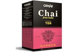 GIRNAR - Té Negro Instantáneo Chai De La India Con Jengibre 100% Natural Girnar 10 Bolsitas