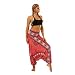 Produktbild Damen Hose, Frauen Beiläufige Sommer High Waist Baggy Boho Haremshose Aladinhose Yogahose Strecken Sporthose Freizeithose Casual Lange Hose Streetwear Outdoorhose (Rot,One Size)