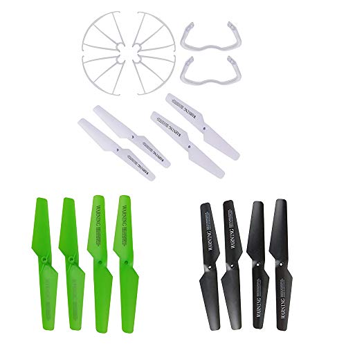 Evertree Set for Syma X5, X5C, X5C-1, Mar11 Quadcopter - Includes Landing Gear + Propeller Protectors + 4 x White Blades + 4 x Black Blades + 4 x Green Blades + 4 Screws