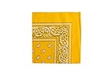 Algodón 100% Unisex Paisley Bandana Tocados Banda Bufanda Pañuelo para Muñeca Buena Calidad 9 Varios Colores - Amarillo, One size