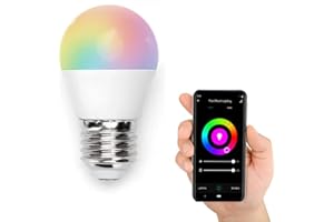LEVITANTES Ampoules intelligentes G45 7W 500 Lm, ampoules intelligentes avec WiFi, compatibles avec Alexa et Google home, dimmable RGB+3000K-6500K (E27)