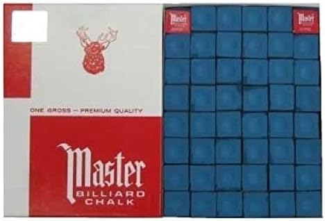 Master Billiards/Pool Cue Chalk, Gross Box, 144 Cubes, Blue by Master