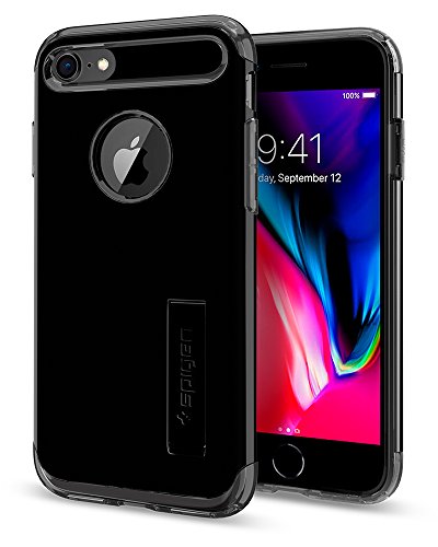 iPhone 8 Case / iPhone 7 Case, Spigen [Slim Armor] AIR CUSHION [Jet Black] Air Cushioned Corners / Dual Layer Protective Case for iPhone 7 (2016) / iPhone 8 (2017) - (042CS20842)