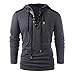 Produktbild Luckycat Herren Kapuzenpullover Sweatjacke Reißverschluss Hoodie Langarm Kapuzenpulli Oberteil Sport Style Casual Alltag Modellauswahl Fitness Training Basic