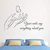 Ungiftig umweltschutz xingbuxin Wand Fenster Aufkleber Aufkleber Nagelstudio Zitat Nägel Nagellack Maniküre Pediküre Schönheitssalon Dekor Kunst Poster weiß 57x89cm