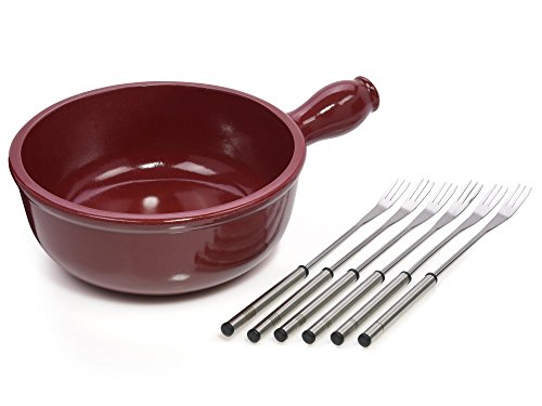 Emile Henry Käsefondue Set 7 teilig | Beinhaltet Caquelon und Fonduegabeln | Genießen Sie Ihr Käsefondue in Gesellschaft mit Freunden und der Familie - 2