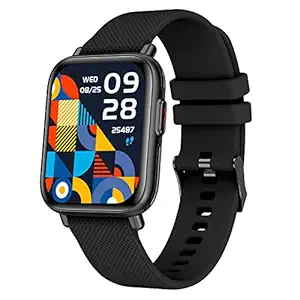 Crossbeats Ignite Pro Spo2 Smart Watch, 1.7? 3D Curved 500 Nits Peak Brightness Display with Metal Body, Body Temperature, Continues Heart Rate, Fitness & Sleep Monitor, Multiple Sports (Carbon Black)