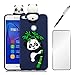 Produktbild 3D Cartoon Panda Case für Huawei P8 Lite 2017 Hülle JINCHANGWU TPU Silikon Handyhülle Cover Stoßdämpfung Schutz Tasche Schale Anti-Stoß Kratzfeste Schutzhülle Bumper, Blau