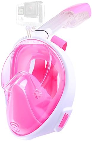 Tritina Seaview 180° Snorkeling Mask with GoPro Mount,Anti-Fog Scuba Diving Mask Full Face Easy Breath XL Size - Pink