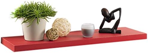Modul'Home 6RAN792RO Floating Shelf / MDF Panel 75 x 22.8 x 3.4 cm, red, L75xP22,8x3,4cm