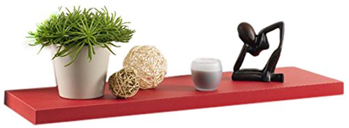 Modul'Home 6RAN792RO Floating Shelf / MDF Panel 75 x 22.8 x 3.4 cm, red, L75xP22,8x3,4cm