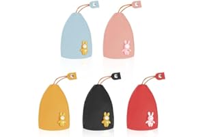 SKHAOVS 5 Pcs Keycase for Men Women, Car Keycase Creative Pull Type Key Cover Cute Key Case Car Key Protective Cover, PU Key Bag Pull Out Key Sleeve Cartoon Key Organizer for Storing Keys