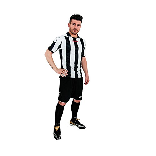 Legea kit Belgrado Herren Jungen Fußball Trikot Shirt Short Hosen Klein Armel Hallenfußball Blu/grenade weiß/schwarz