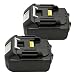 Produktbild FUZADEL® 2 Pack 4000mAh 18v Akku für Makita BL1840 BL1830 196399-0 Lithium-Ionen Akku für Makita LXT DHP453Z DHP458Z DHP453SY DHR202Z DHP482