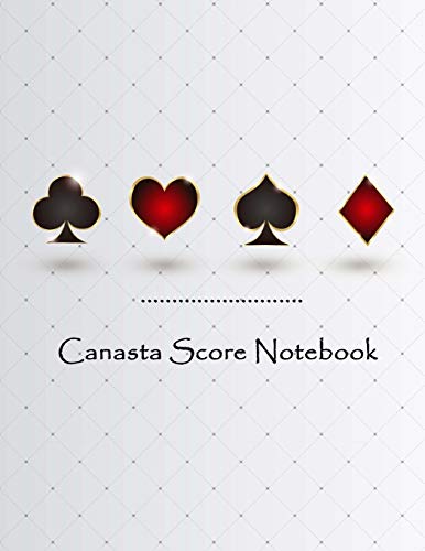 Canasta Score Notebook: Canasta Game Record Keeper Book Card, Sheet has space to record, Score pad contains 100 sheets, Size 8.5 x 11 Inch