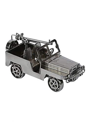 Zahab Vintage Military Jeep with Mounted Machine Gun for Home and Office Decor/Vintage Army Jeep Showpiece for Decor Ideal for Gifting