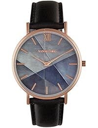 Reloj Female Andreas Osten movimiento cuarzo esfera color morado gris 36 mm y pulsera Negro Piel ao-219