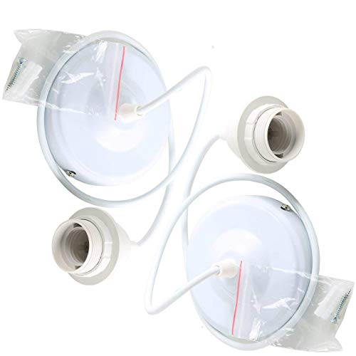 OYGROUP 2 Pack E27 Pendant Lampes Suspension Pendentif Lampe Montage Blanc Plafond Rose 80cm