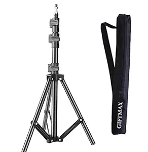 GiftMax 6 Feet Lightweight & Portable Aluminum Alloy Studio Light Stand | for Videos | Portrait | Photography Lighting | Ideal for Outdoor & Indoor Shoots with Free Stand Bag Extendable Height 6 feet (6 feet stand)