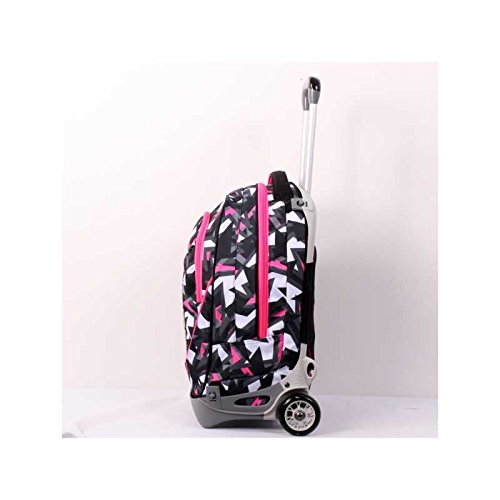 3 in 1 ZAINO TROLLEY SEVEN NEW JACK - TAG GIRL - Rosa Nero - SGANCIABILE e  LAVABILE - Scuola e viaggio - Miglioritrolley.it