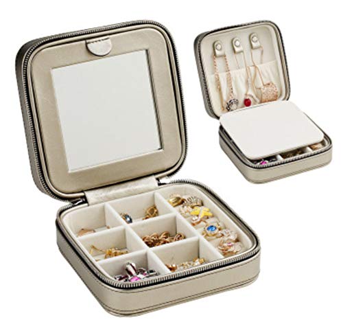 Preisvergleich Produktbild SALLYSKY Tragbare Schmuckschatulle Mini Mini Reise Prinzessin Einfache Armband Ohrringe Ohrstecker Schmuck Aufbewahrungsbox 12 * 12 * 5,5 cm, B