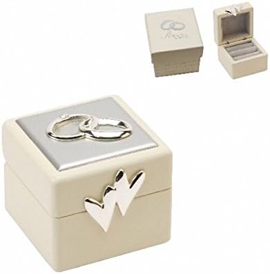 Wedding Day ceremony Ring box heart ivory With Crystals