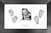 BabyRice Large Baby Casting Kit (great for Twins!), 14.5x8.5" Brushed Pewter Frame, White mount, Silver metallic paint
