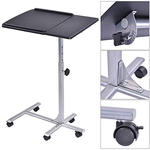 Goplus Laptoptisch höhenverstellbar Betttisch Notebooktisch Beistelltisch Pflegetisch mit Bremsen