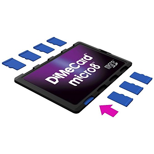 DiMeCard micro8 microSD Memory Card Holder (Ultra thin credit card size holder, writable label)